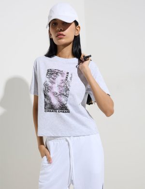 Round Neck Short Sleeve Printed T-Shirt
