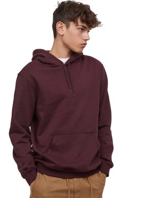 Stylish Breathable Custom Men’s Fleece Hoodies Burgundy