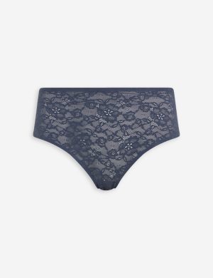 Dusty Blue Lace Hipster Briefs – Seam-Free, Stretch Fit, Everyday Comfort