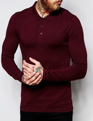 Formal Long Sleeve Polo Shirt – Cotton Spandex, Unisex Fit, Embroidered Logo Ready