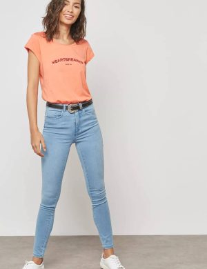 Ladies' Denim Pants – High Rise, Stretch Fit, 100% Cotton, Classic Wash