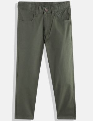 Men's & Boys' Olive Green Stretch Cotton Twill Chino Trousers with Inner Adjustable Waistband – Rioleaf Ltd