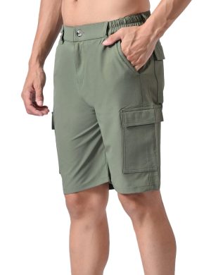 Men's Olive Green Lightweight Tactical Cargo Shorts – Quick-Dry Multi-Pocket Outdoor & Golf Shorts | Rioleaf