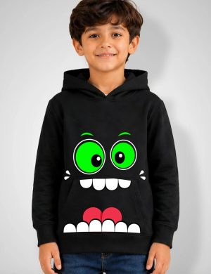 Boys Monster Mode Black Graphic Hoodie - Kids Fleece Pullover Sweatshirt | Rioleaf Ltd.