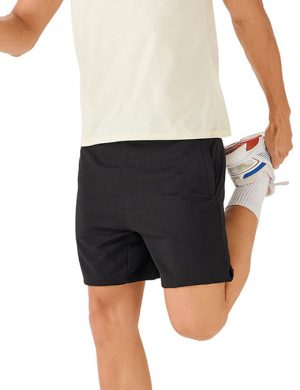 Men's Premium Black French Terry Athletic Shorts – 240 GSM Stretch Gym & Lounge Shorts with Zipper Pocket | Rioleaf