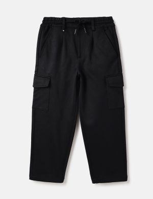 Premium Men's Stretch Utility Black Cargo Trousers with Elastic Drawstring Waist & Multi-Pockets – Rioleaf Ltd