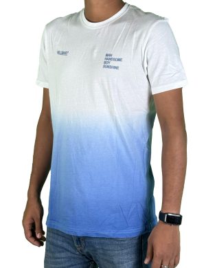 Men's Dip-Dye Ombre Gradient T-Shirt – Soft Cotton Crew Neck Short Sleeve Casual Wear Tee