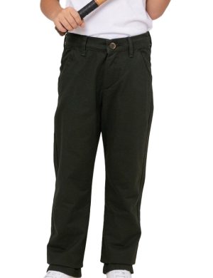 Boys' Dark Green Stretch Cotton Chino Trousers with Elastic Back Waistband – Rioleaf Ltd